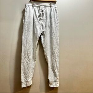 Hanes Mens XL Pants Long Underwear Light Gray Waffle Pattern Thermal Base Layer